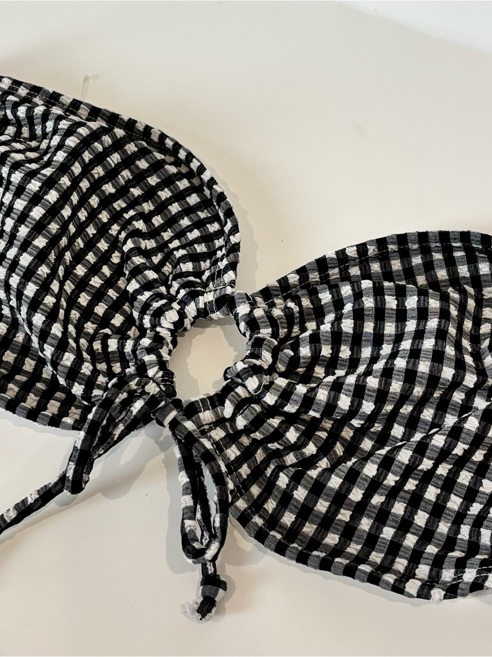Target Black and White Gingham Bikini Top